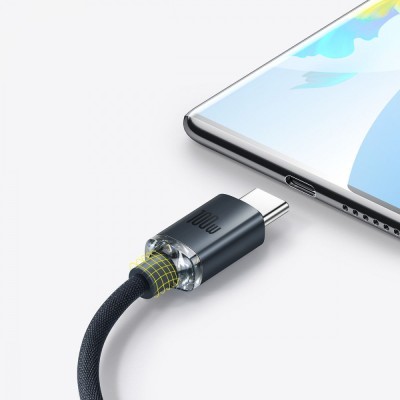 Кабель Baseus Crystal Shine Series Fast Charging Data USB кабель USB To Type-C 100W 1.2m (CAJY000405) Purple