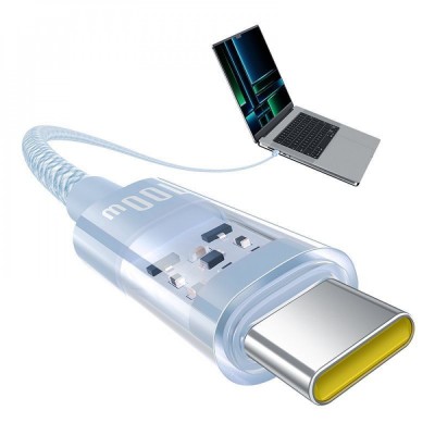 Кабель Baseus Gem Fast-Charging Type-C To Type-C 100W 2m (P10373000211-01) White
