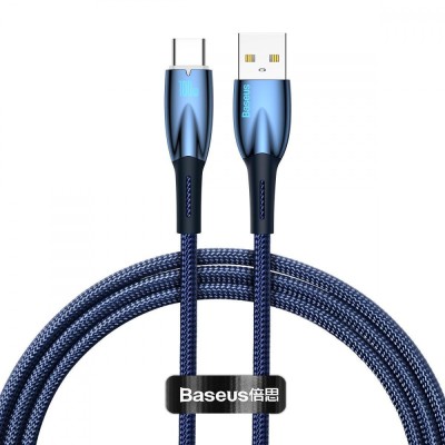 Кабель Baseus Glimmer Series Fast Charging Type-C 100W (1m) CADH000403 blue