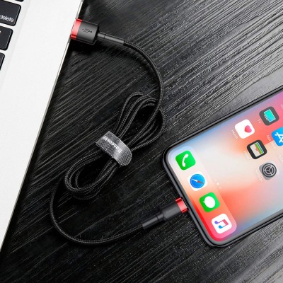 Кабель Baseus Lightning Kevlar USB кабель 1m (CALKLF-BG1) Black
