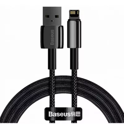 Кабель Baseus Tungsten Gold Fast Charging Data USB кабель USB To IP 2.4A 2 М (CALWJ-A01) Black