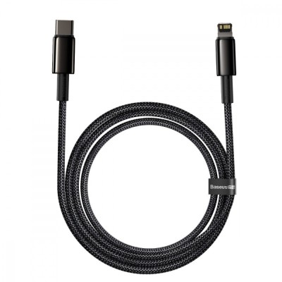 Кабель Baseus Tungsten Gold Type-C To Lightning PD 20W (2m) CATLWJ-A01 Black