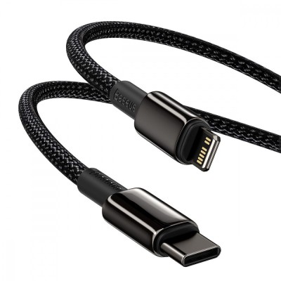 Кабель Baseus Tungsten Gold Type-C To Lightning PD 20W (2m) CATLWJ-A01 Black