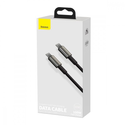 Кабель Baseus Tungsten Gold Type-C To Type-C 100W (CATWJ-01) Black 1m
