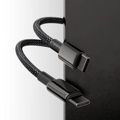 Кабель Baseus Tungsten Gold Type-C To Type-C 100W (CATWJ-01) Black 1m