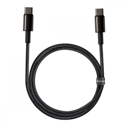 Кабель Baseus Tungsten Gold Type-C To Type-C 100W (CATWJ-01) Black 1m