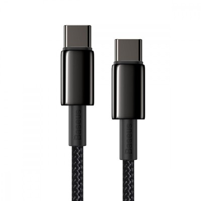 Кабель Baseus Tungsten Gold Type-C To Type-C 100W (CATWJ-01) Black 1m