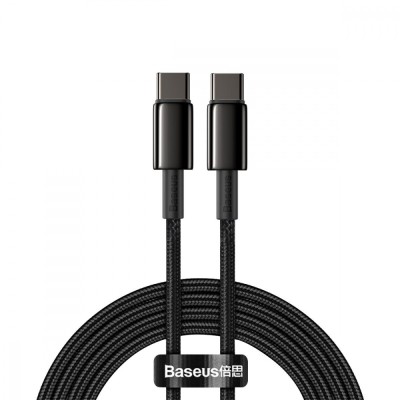 Кабель Baseus Tungsten Gold Type-C to Type-C 100W (CATWJ-A01) Black 2m