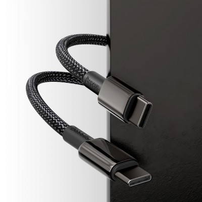 Кабель Baseus Tungsten Gold Type-C to Type-C 100W (CATWJ-A01) Black 2m