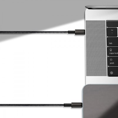 Кабель Baseus Tungsten Gold Type-C to Type-C 100W (CATWJ-A01) Black 2m