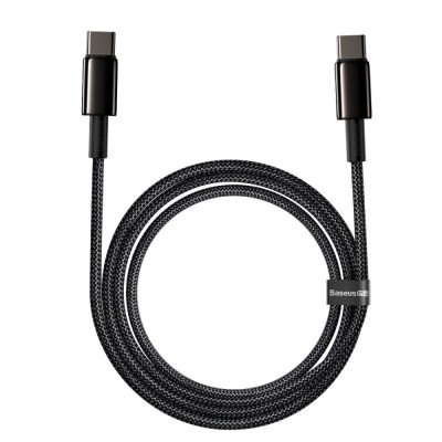 Кабель Baseus Tungsten Gold Type-C to Type-C 100W (CATWJ-A01) Black 2m