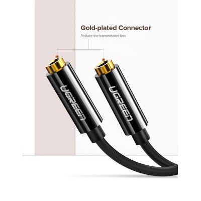 Кабель UGREEN AV134 3.5mm Male To 2 Female Audio Cable 25cm Black (20816)
