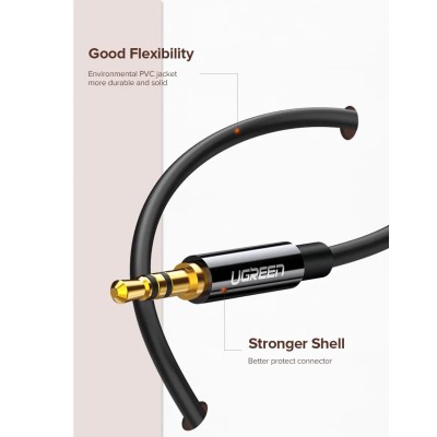 Кабель UGREEN AV134 3.5mm Male To 2 Female Audio Cable 25cm Black (20816)
