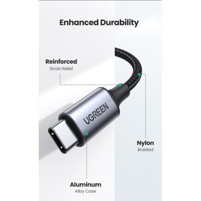 Кабель UGREEN CM450 USB-C Male To 3.5mm Male Audio Cable With Chip 1m (20192)