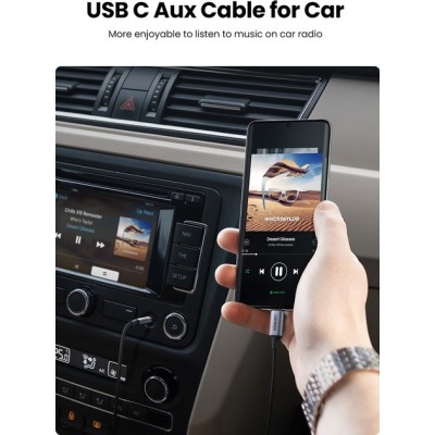 Кабель UGREEN CM450 USB-C Male To 3.5mm Male Audio Cable With Chip 1m (20192)
