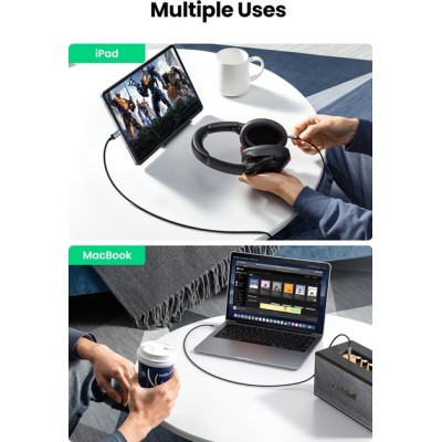 Кабель UGREEN CM450 USB-C Male To 3.5mm Male Audio Cable With Chip 1m (20192)
