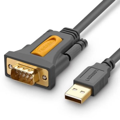 Кабель UGREEN CR104 USB to DB9 RS-232 Male Adapter Cable 1.5m (20211) Black