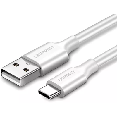 Кабель UGREEN US287 USB 2.0 To USB Type-C Cable Nickel Plating 3A 0.5m White (60120)
