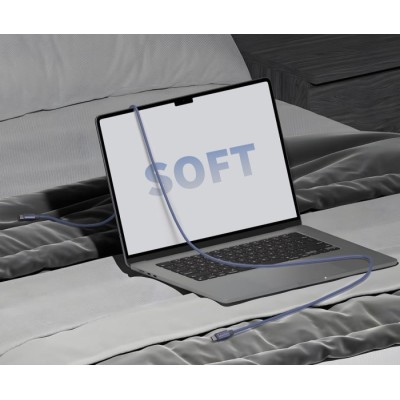 Кабель UMETRAVEL С6С Type-C/Type-С silicone блакитний