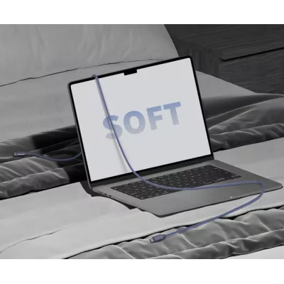 Кабель UMETRAVEL С6С Type-C/Type-С silicone блакитний