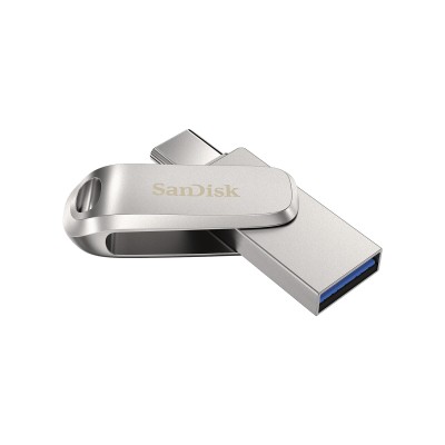 Накопичувач SanDisk 64GB USB 3.1 Type-A + Type-C Dual Drive Luxe Срібний (SDDDC4-064G-G46)