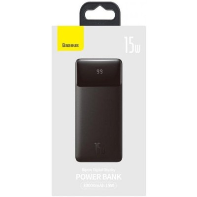 Портативна батарея Baseus 30000mAh 15W Bipow Digital Display (PPDML-K01) Black Портативна батарея Baseus 30000mAh 15W Bipow Digital Display (PPDML-K01) Black