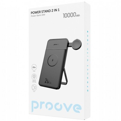 Портативна батарея Proove 10000mAh 20W Power Stand 2 in 1 (PBPS20030001) Black