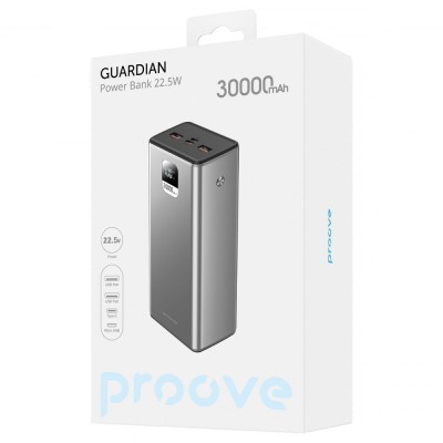 Портативна батарея Proove 30000mAh 22,5W Guardian (PBG322210004) Metal Gray