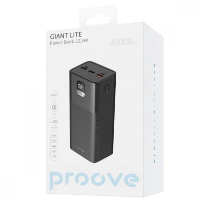 Портативна батарея Proove 40000mAh 22.5W Giant Lite (PBGI20312201) Black