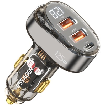 Автомобільний Зарядний пристрій Essager 125w Transparrent Digital Display Car Charger (ECC2AC-FM12-Z) Brown Автомобільний Зарядний пристрій Essager 125w Transparrent Digital Display Car Charger (ECC2AC-FM12-Z) Brown