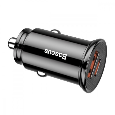 АЗП Baseus 1USB + Type-C Circular Plastic A PPS (5A) (CCALL-YS01) Black
