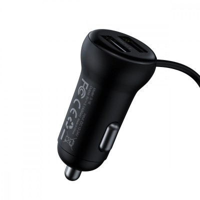 FM модулятор Baseus FM Launcher S-16 2USB (CCMT000201) black