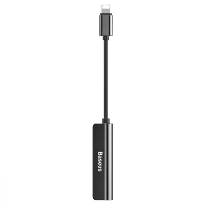 Перехідник AUX Baseus L52 Lightning To 2xLightning + 3.5mm CALL52-01 Black