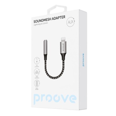 Перехідник AUX Proove SoundMesh Lightning to 3.5mm (ACSM00005101) Gray