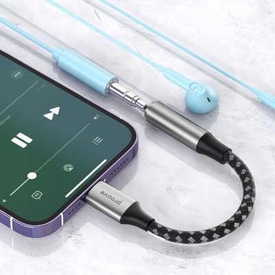 Перехідник AUX Proove SoundMesh Lightning to 3.5mm (ACSM00005101) Gray