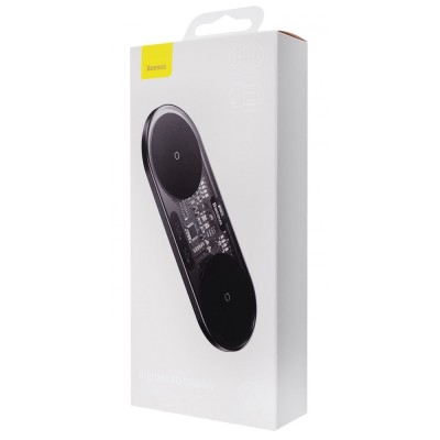 Бездротовий зарядний пристрій Baseus Digital LED Display 2in1 20W (WXSX010101) Black