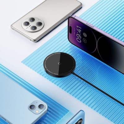Бездротовий зарядний пристрій Baseus Simple Mini3 Magnetic Wireless Charger 15W (CCJJ040205) Purple