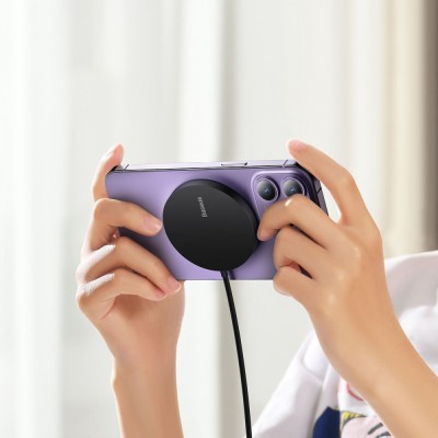 Бездротовий зарядний пристрій Baseus Simple Mini3 Magnetic Wireless Charger 15W (CCJJ040205) Purple