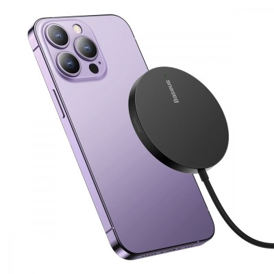 Бездротовий зарядний пристрій Baseus Simple Mini3 Magnetic Wireless Charger 15W (CCJJ040205) Purple