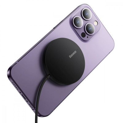 Бездротовий зарядний пристрій Baseus Simple Mini3 Magnetic Wireless Charger 15W (CCJJ040205) Purple