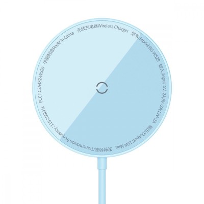 Бездротовий зарядний пристрій Baseus Simple Mini3 Magnetic Wireless Charger 15W (CCJJ040303) Blue