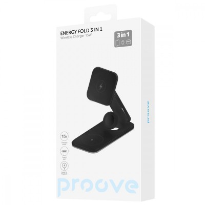 Бездротовий зарядний пристрій Proove Energy Fold 3 in 1 (WSEF15010001) Black