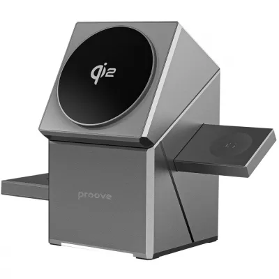 Бездротовий зарядний пристрій Proove Iron Hide 3 in 1 Qi2 (WSIH15000003) gray