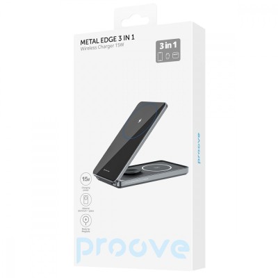 Бездротовий зарядний пристрій Proove Metal Edge 3 in 1 (WSME15010003) Black