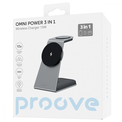 Бездротовий зарядний пристрій Proove Omni Power 3 in 1 (WSOP15020002) white