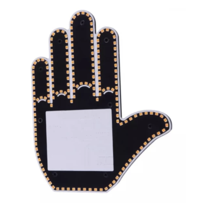 LED Hand на заднє скло автомобіля (without batteries) Black