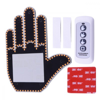 LED Hand на заднє скло автомобіля (without batteries) Black