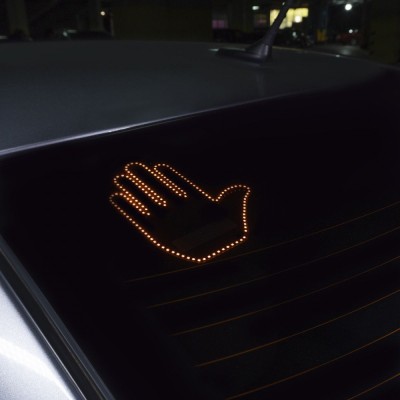 LED Hand на заднє скло автомобіля (without batteries) Black