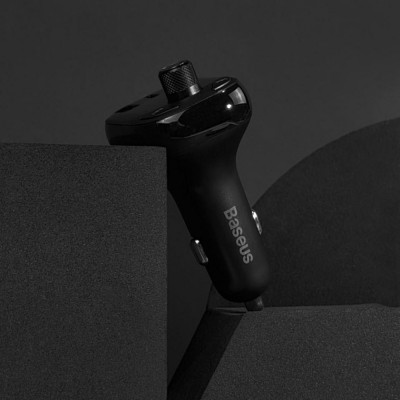 Автомобільне ЗУ Baseus FM Launcher S-13 2USB + Type-C CCMT000101 Black