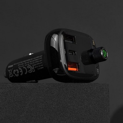 Автомобільне ЗУ Baseus FM Launcher S-13 2USB + Type-C CCMT000101 Black